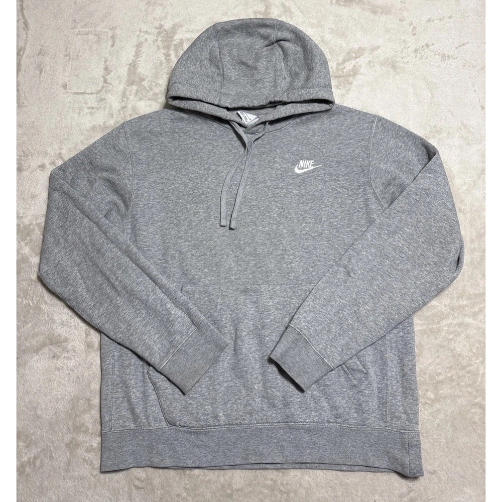 Nike Sportswear Club Hoodie Men's Size Small Gray Fleece Sweatshirt BV2654